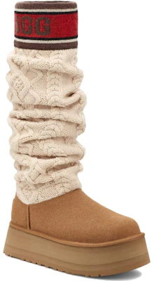 (W) UGG Bota Alta Clásica 'Sweater Marrón Blanco Rojo' 1144044-CHE Shop (W) UGG Bota Alta Clásica 'Sweater Marrón Blanco Rojo' 1144044-CHE