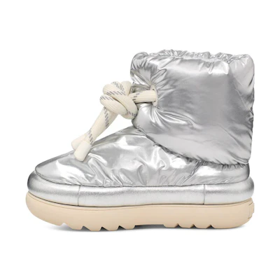 (W) UGG Classic Maxi Short Boot Metallic Silver