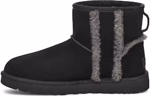 (Women) UGG Classic Mini Shearling Logo 'Black' 1153473-BLK (Women) UGG Classic Mini Shearling Logo 'Black' 1153473-BLK