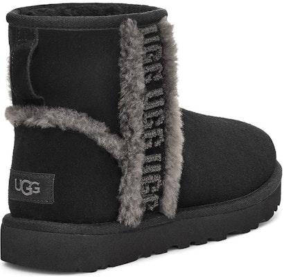 (W) UGG Classic Mini Shearling Logo 'Hitam' 1153473-BLK Lookbook (W) UGG Classic Mini Shearling Logo 'Hitam' 1153473-BLK