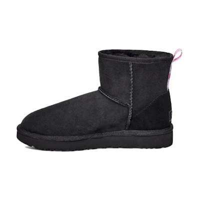 (W) UGG Classic Mini II Graphic Logo High Top Fleece Lined Black