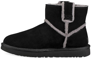 (Women) UGG Classic Mini Spill Seam Fleece Lined Black 1100211-BLK (Women) UGG Classic Mini Spill Seam Fleece Lined Black 1100211-BLK