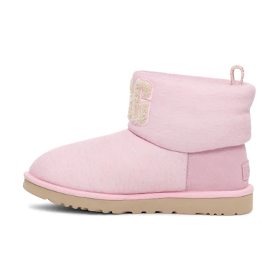 (W) UGG Classic Mini Fur Jersey Cozy Boot 'Pink'