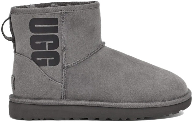 (Women) UGG Classic Mini UGG Rubber Logo 'Grey' 1108231-GREY Order (Women) UGG Classic Mini UGG Rubber Logo 'Grey' 1108231-GREY