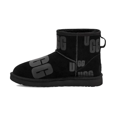 (W) UGG Classic Mini Scatter Graphic 'Black Gray'