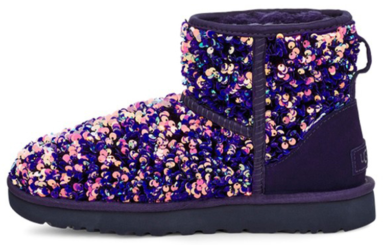 Buy (W) UGG Classic Mini Stellar Sequin Sepatu Boots Salju Hitam/Biru/Ungup 1112515-MDL