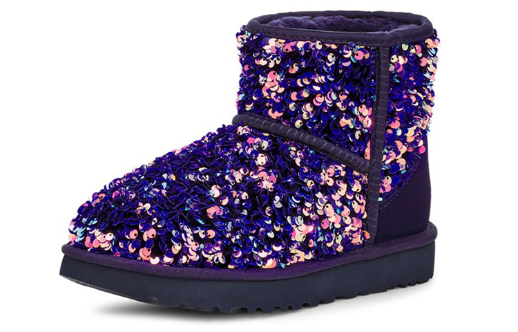 Lookbook (W) UGG Classic Mini Stellar Sequin Sepatu Boots Salju Hitam/Biru/Ungup 1112515-MDL