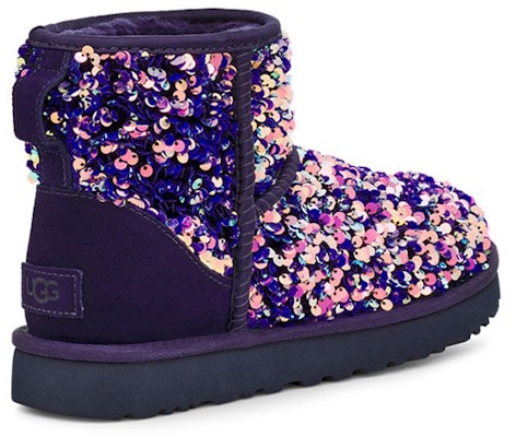 (W) UGG クラシックミニ スパンコールブーツ (黒/青/紫) 1112515-MDL Shop (W) UGG クラシックミニ スパンコールブーツ (黒/青/紫) 1112515-MDL