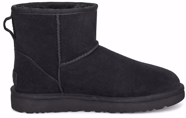(Women) UGG Classic Mini UGG Rubber Logo 'Black' 1108231-BLK Order (Women) UGG Classic Mini UGG Rubber Logo 'Black' 1108231-BLK
