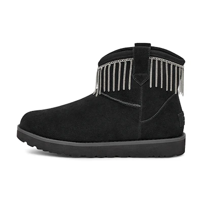 (W) UGG Classic Mini Fringe 'Black'