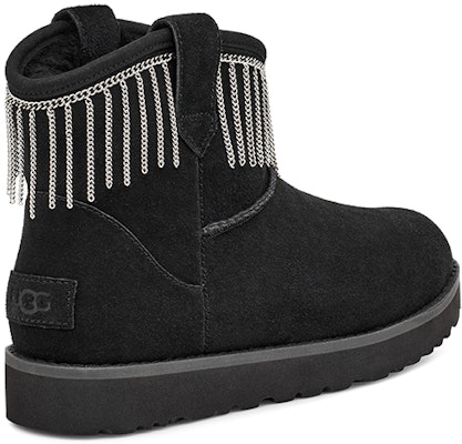 (W) UGG クラシックミニ フリンジ (ブラック) 1127454-BLK Shop (W) UGG クラシックミニ フリンジ (ブラック) 1127454-BLK