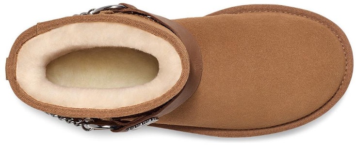 UGG 翻毛皮 圓頭套穿 短筒 雪地靴 女式 栗色 Shop UGG 翻毛皮 圓頭套穿 短筒 雪地靴 女式 栗色