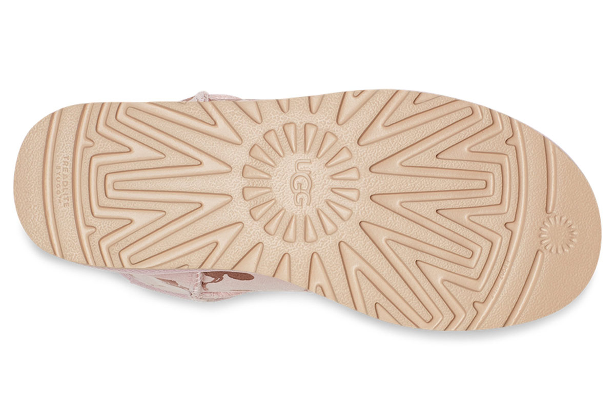 (W) UGG Classic Mini Floral Foil Pink Red Fleece Lined 圖 6