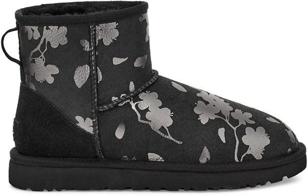 (W) UGG Classic Mini Floral Foil Schwarz mit Fleecefutter 1118163-BLK Order (W) UGG Classic Mini Floral Foil Schwarz mit Fleecefutter 1118163-BLK