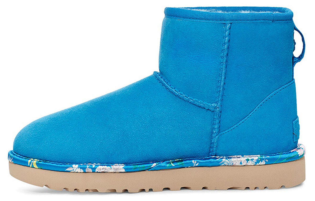 (Women) UGG Classic Mini Floral Snow Boots Blue 1111093-BAS