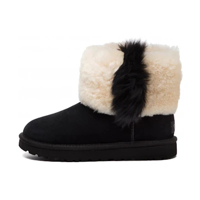 (W) UGG Classic Mini Fluff 'Black'