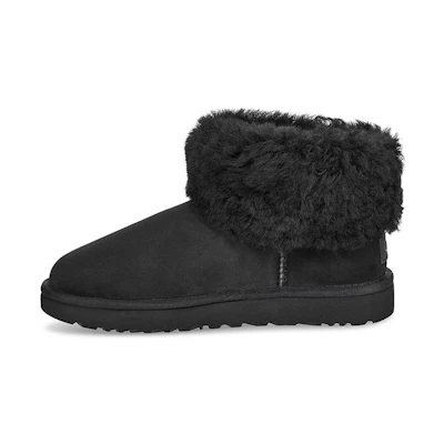 (W) UGG Classic Mini Fluff Fleece Lined Black
