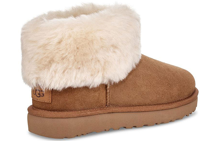 Shop (W) UGG Klasik Mini Fluff Fleece Berbulu Coklat 1106757-CHE