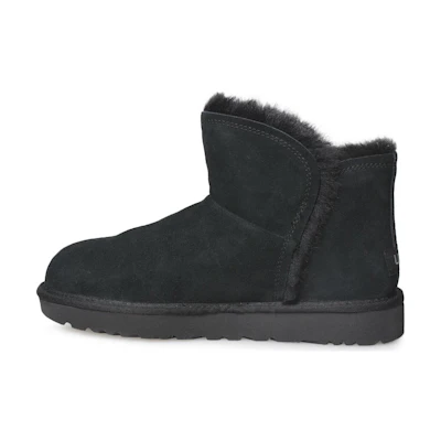 (W) UGG Classic Mini Fluff High-low Boot 'Black'