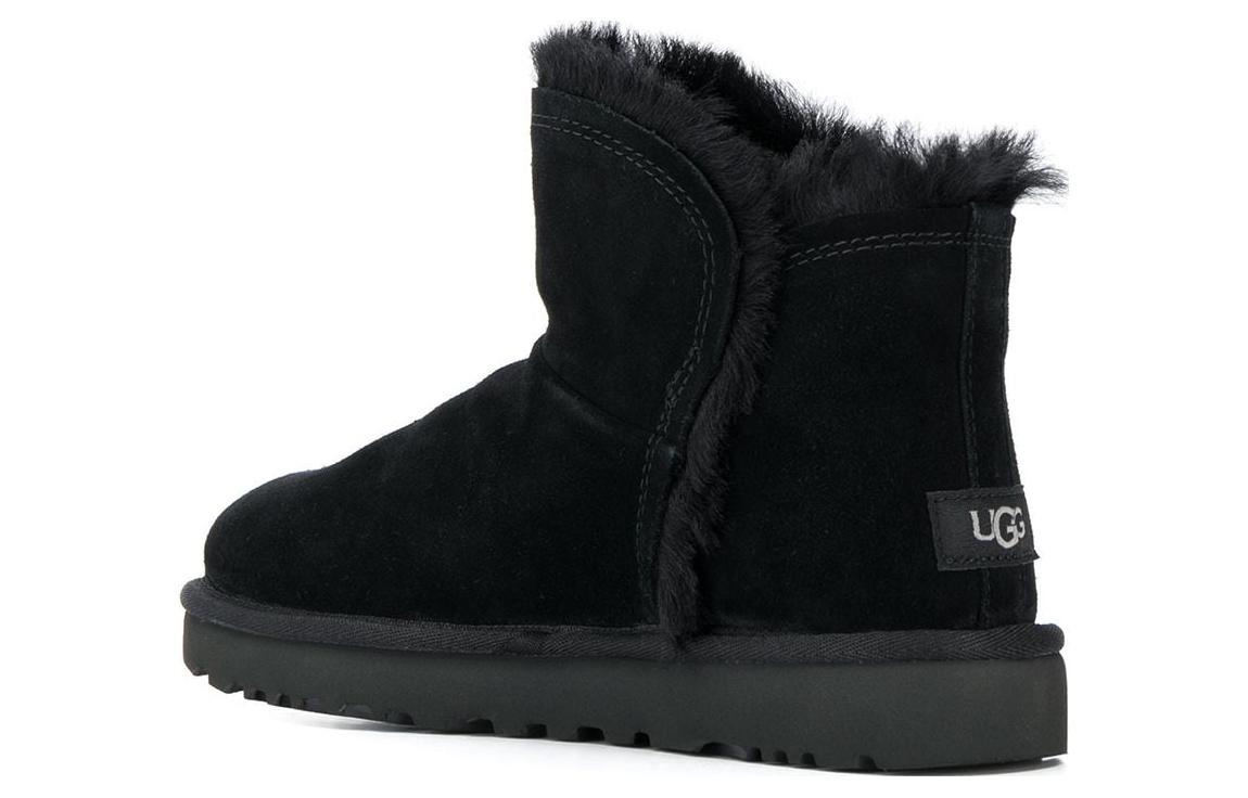 (W) UGG Classic Mini Fluff High-low Boot 'Black' 圖 4