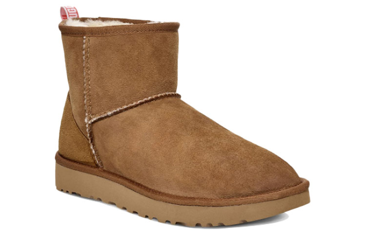 (W) UGG Classic Mini II Graphic Logo Fleece Lined Brown 圖 3