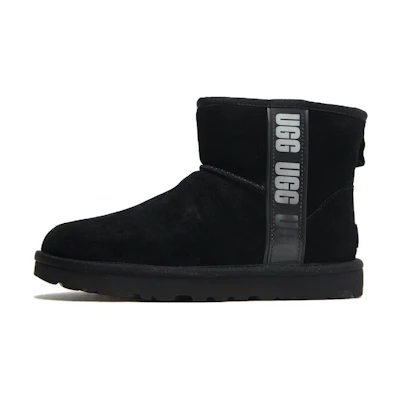 (W) UGG Classic Mini II Boot Side Logo Black