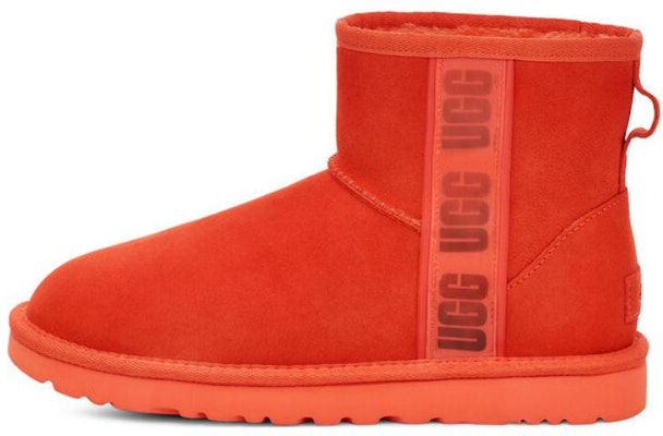 (W) UGG Classic Mini II Boot Logo Sisi Jingga Hazard 1134962-HONG Buy (W) UGG Classic Mini II Boot Logo Sisi Jingga Hazard 1134962-HONG