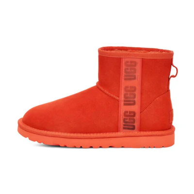 (W) UGG Classic Mini II Boot Side Logo Hazard Orange