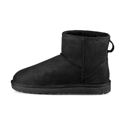 (W) UGG Classic Mini Leather Snow Boots Black