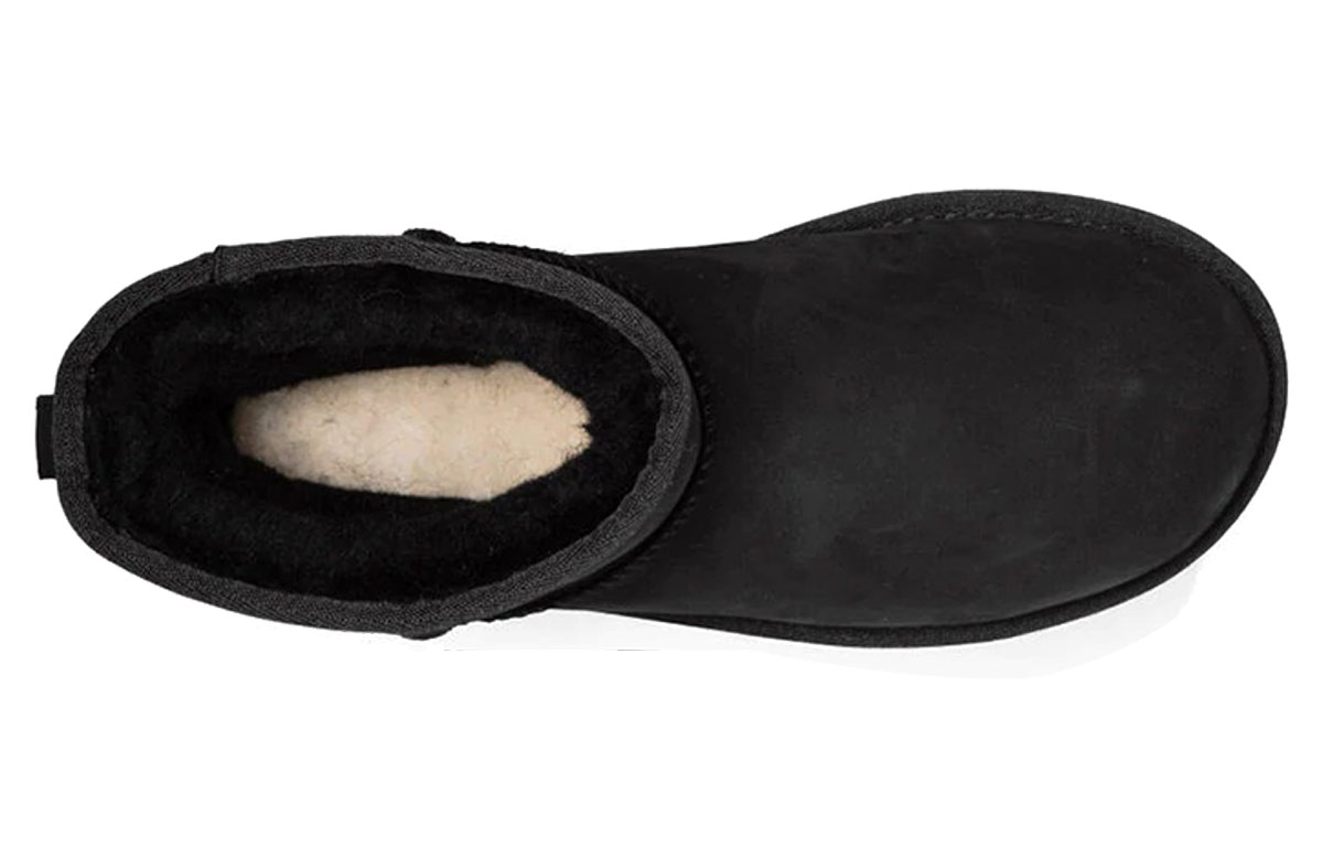 Purchase (W) UGG Botas Clásicas Mini de Cuero para Nieve Negras 1016558-BLK