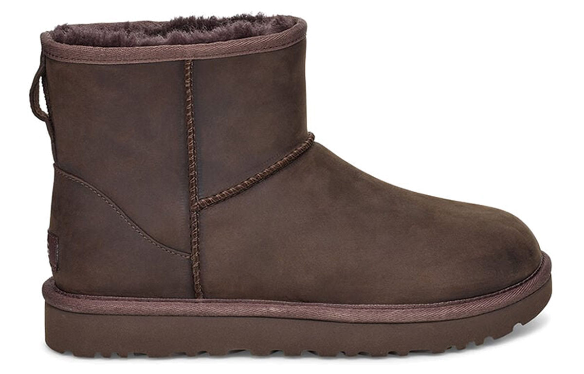 Order (Women) UGG Classic Mini Leather Snow Boots Chocolate 1016558-CHO