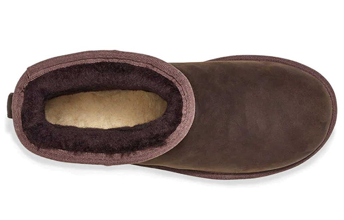 Purchase (Women) UGG Classic Mini Leather Snow Boots Chocolate 1016558-CHO