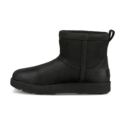 (W) UGG Classic Mini Leather Waterproof 'Black'