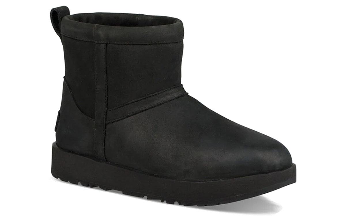 (W) UGG Classic Mini Leather Waterproof 'Black' 圖 3