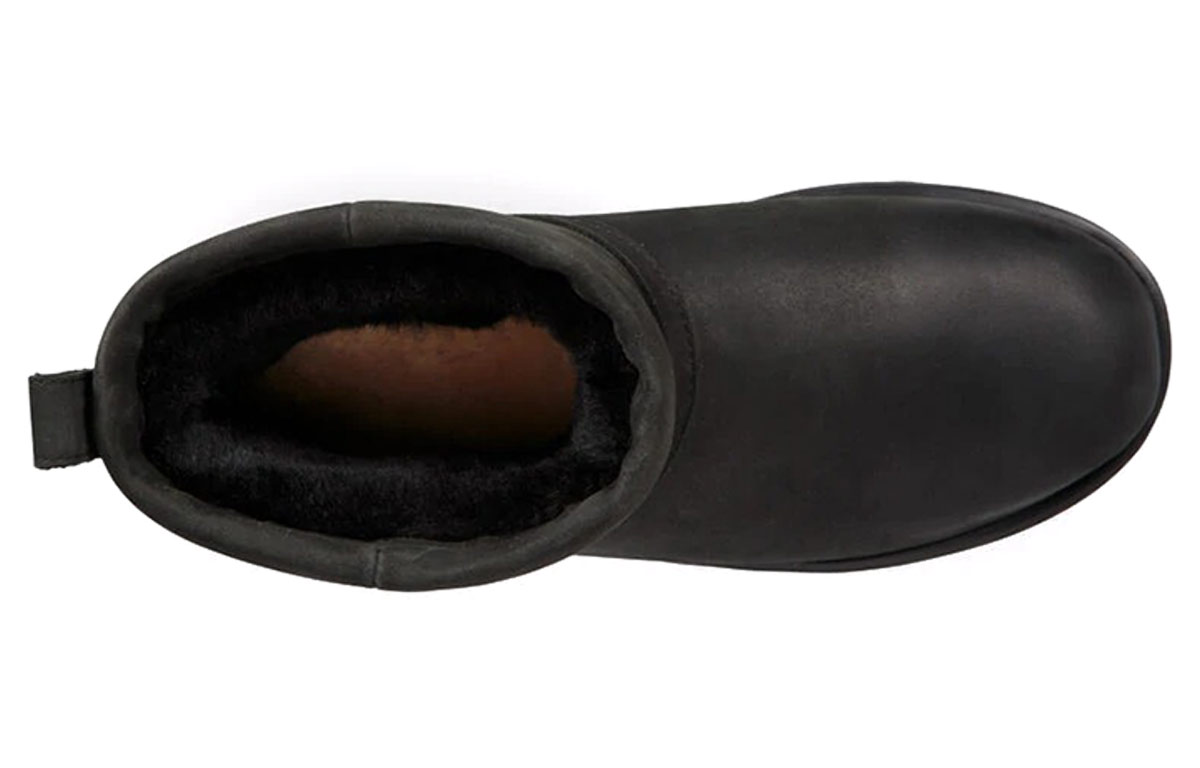 (W) UGG Classic Mini Leather Waterproof 'Black' 圖 5