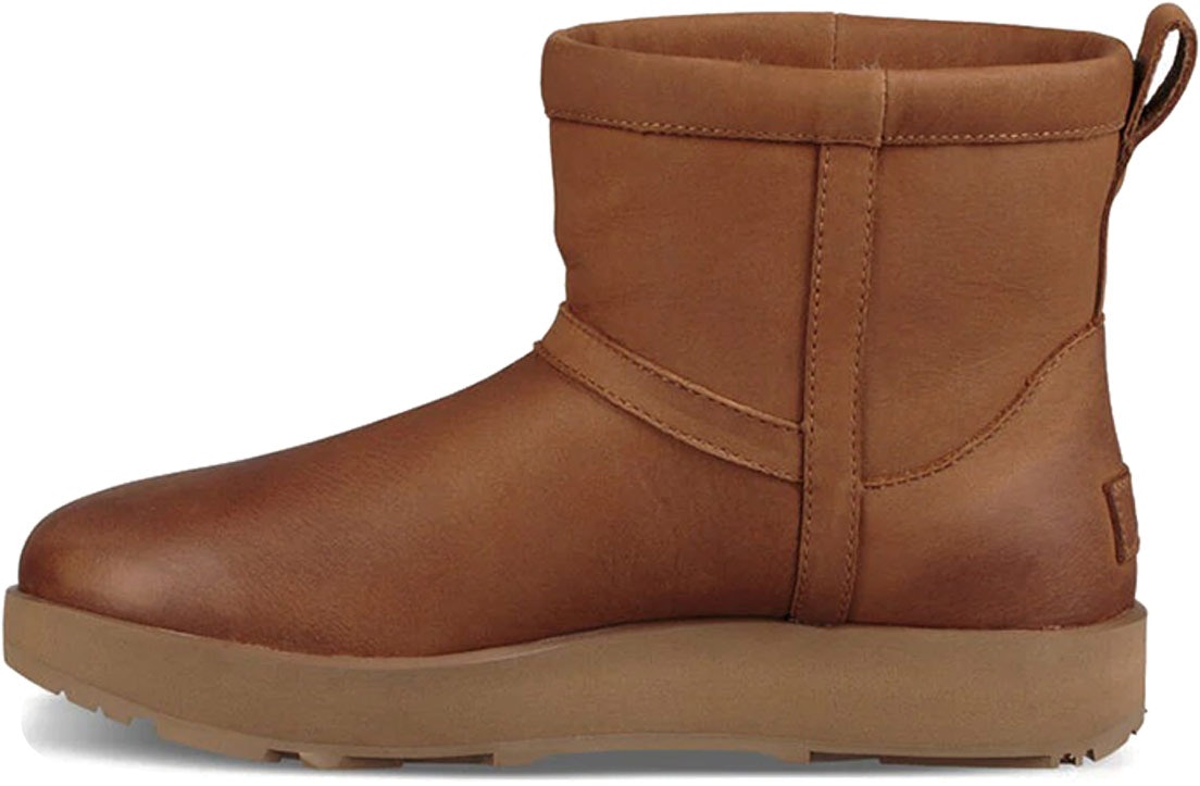 Women UGG Classic Mini Leather Waterproof Chestnut Brown