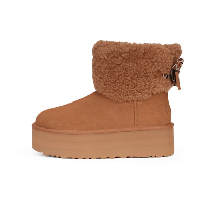 (W) UGG Classic Mini Maxi Curly Boot Chestnut