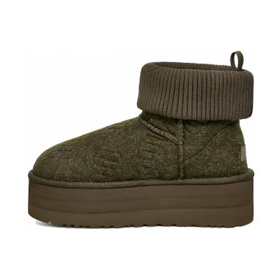 (W) UGG Classic Mini Platform Felted Boot 'Forest Night'
