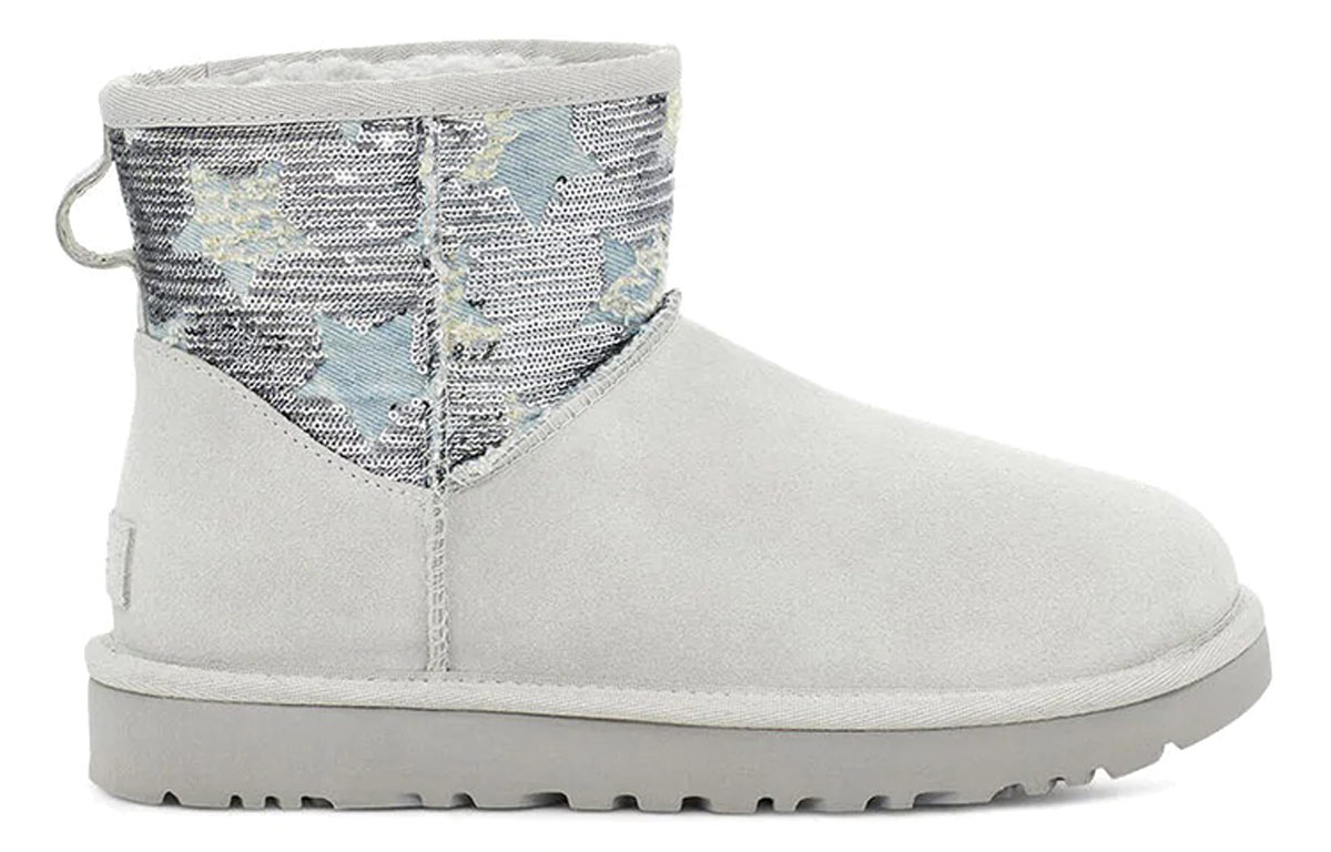 (W) UGG Classic Mini Sequin Stars 'Grey White' 圖 2