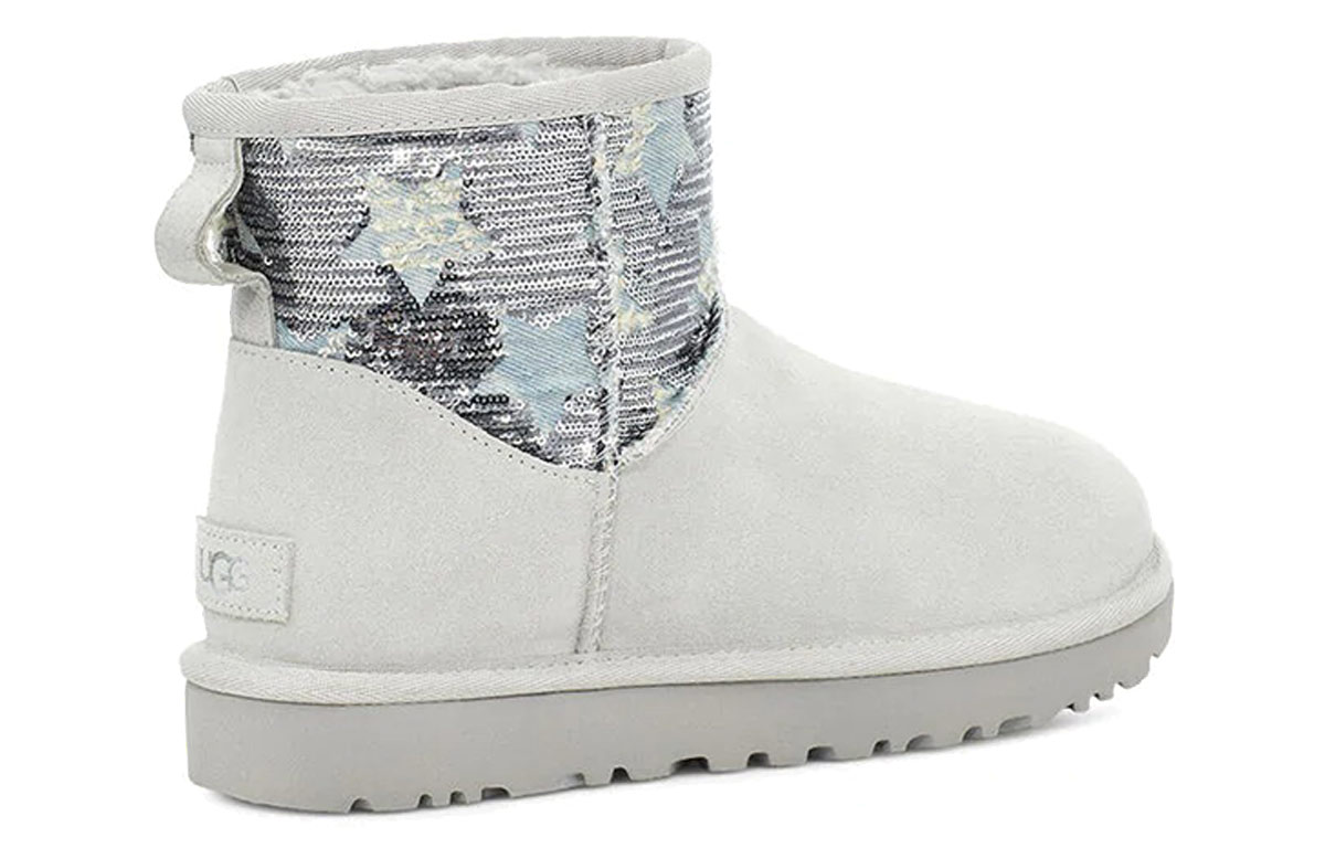 (W) UGG Classic Mini Sequin Stars 'Grey White' 圖 4