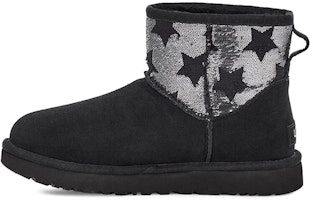 (Women) UGG Classic Mini Sequin Stars Star Black 1109441-BLK (Women) UGG Classic Mini Sequin Stars Star Black 1109441-BLK