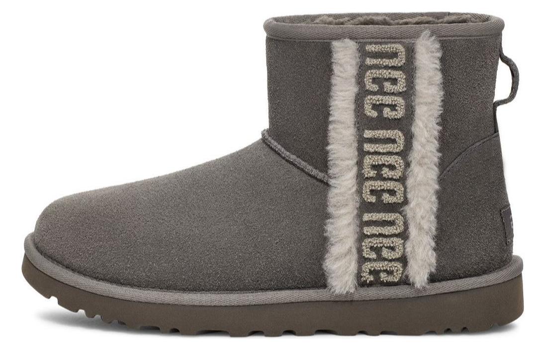 (Women) UGG Classic Mini Shearling Logo 'Charcoal' 1153473-CHRC