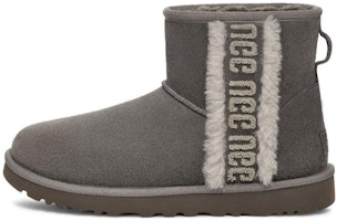(Women) UGG Classic Mini Shearling Logo 'Charcoal' 1153473-CHRC