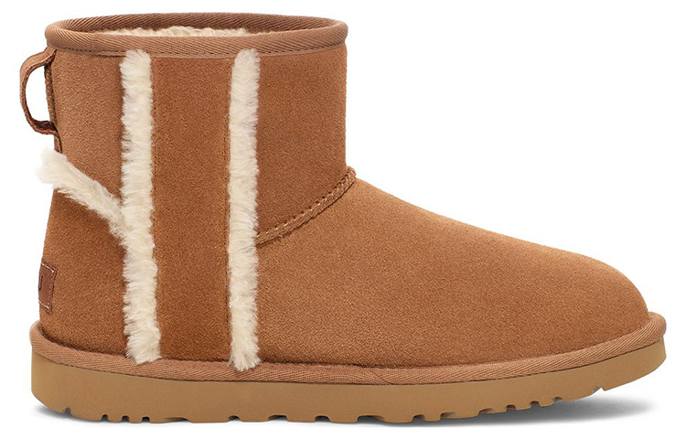 Order (W) UGG Classic Mini Shearling Logo 'Chestnut' Sepatu Boot Coklat 1153473-CHE