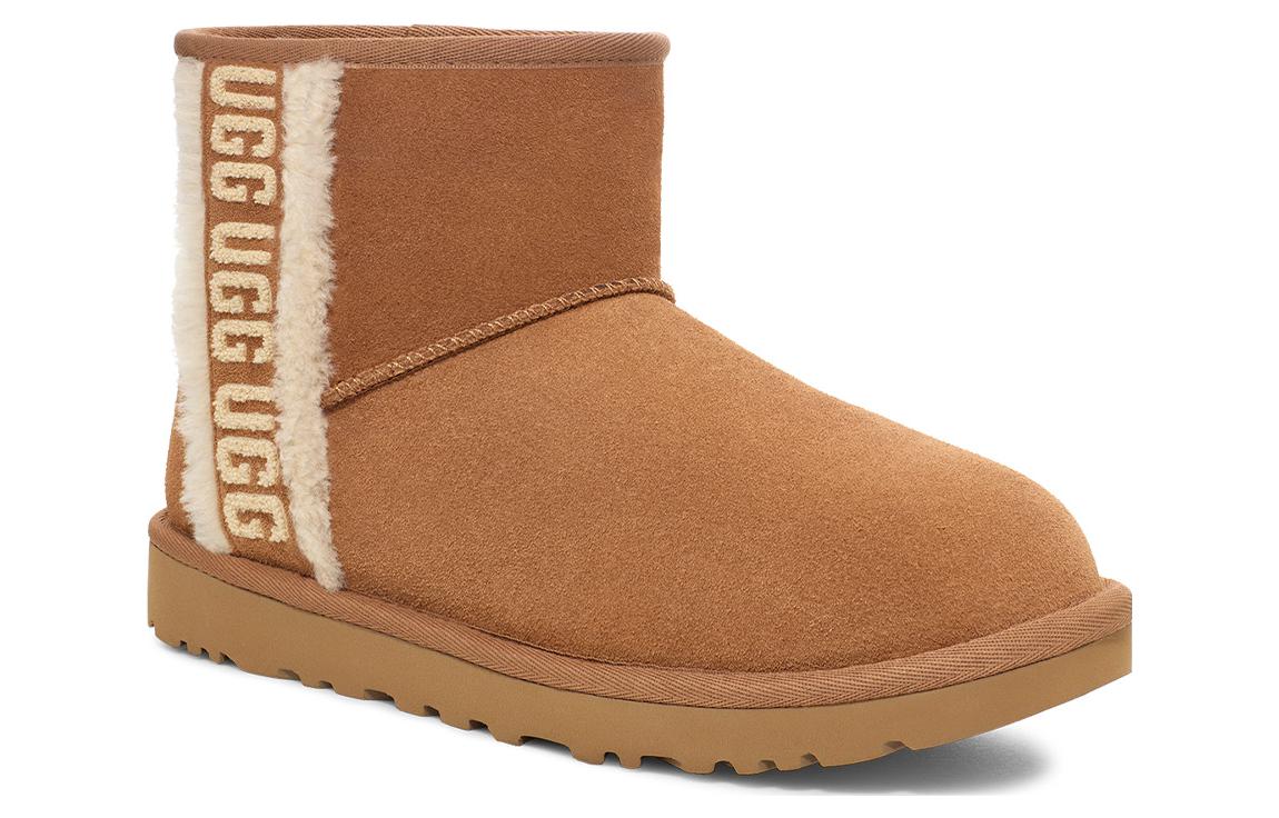 Lookbook (W) UGG Classic Mini Shearling Logo 'Chestnut' Sepatu Boot Coklat 1153473-CHE