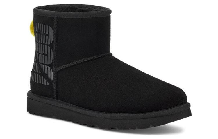 Order (W) UGG クラシックミニ サイドロゴ (黒/ネオングリーン) 1144057-BLK