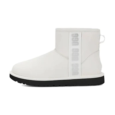 (W) UGG Classic Mini Side Logo Boot Ultra Matte White