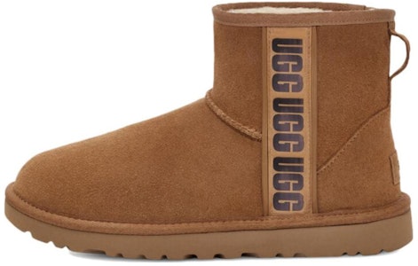 (W) UGG Classic Mini Side Logo II Boot Chestnut Wanita Pria Original 1134962-CHE Buy (W) UGG Classic Mini Side Logo II Boot Chestnut Wanita Pria Original 1134962-CHE