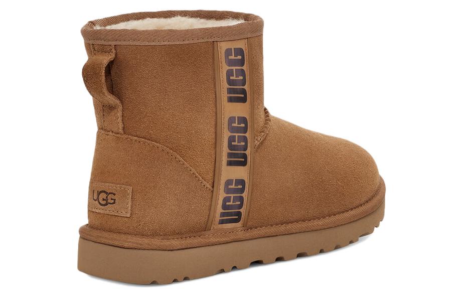 Shop (W) UGG Classic Mini Side Logo II Boot Chestnut Wanita Pria Original 1134962-CHE