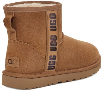 (W) UGG Classic Mini Side Logo II Boot Chestnut Wanita Pria Original 1134962-CHE Shop (W) UGG Classic Mini Side Logo II Boot Chestnut Wanita Pria Original 1134962-CHE